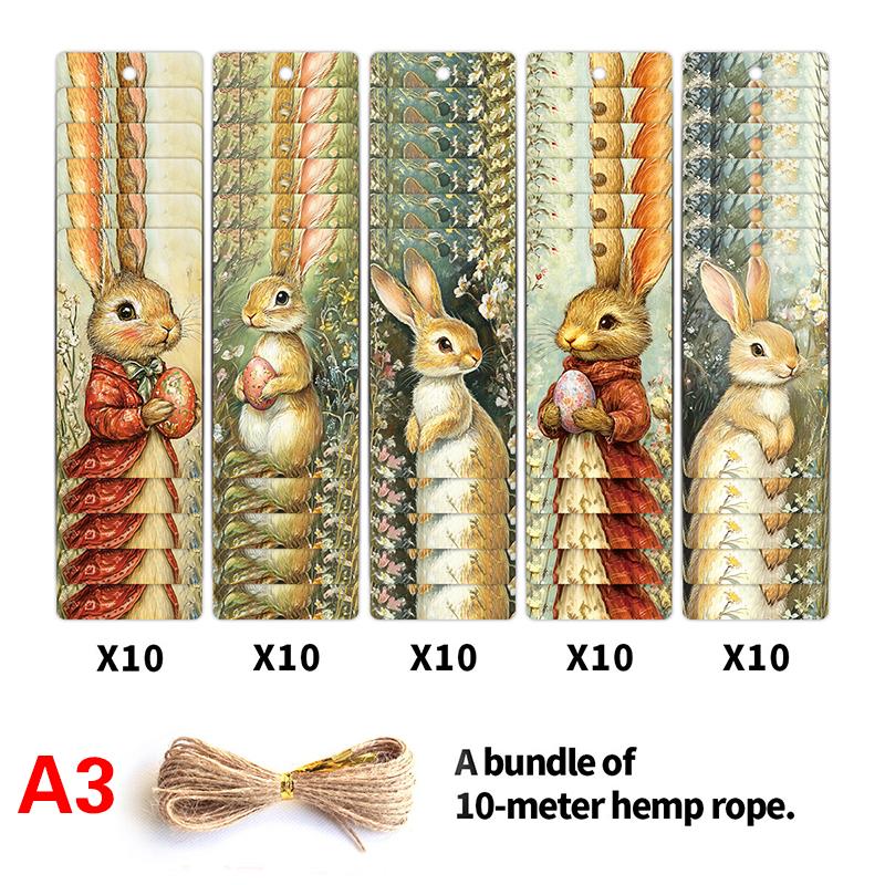 

50 шт. Пасхальные подарочные бирки со шнурками, бумажные бирки с дизайном пасхального кролика и яйца для упаковки подарков, сувениров для вечеринок и украшений