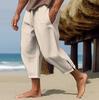 2025 Men's Casual Summer Cotton Linen Drawstring Capri Pants