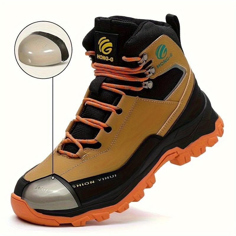 High Top Slip Resistant Safety Shoes Anti-Puncture Anti-smash Work Sneakers Steel Toe Boots for Men Water Resistant Work Shoes