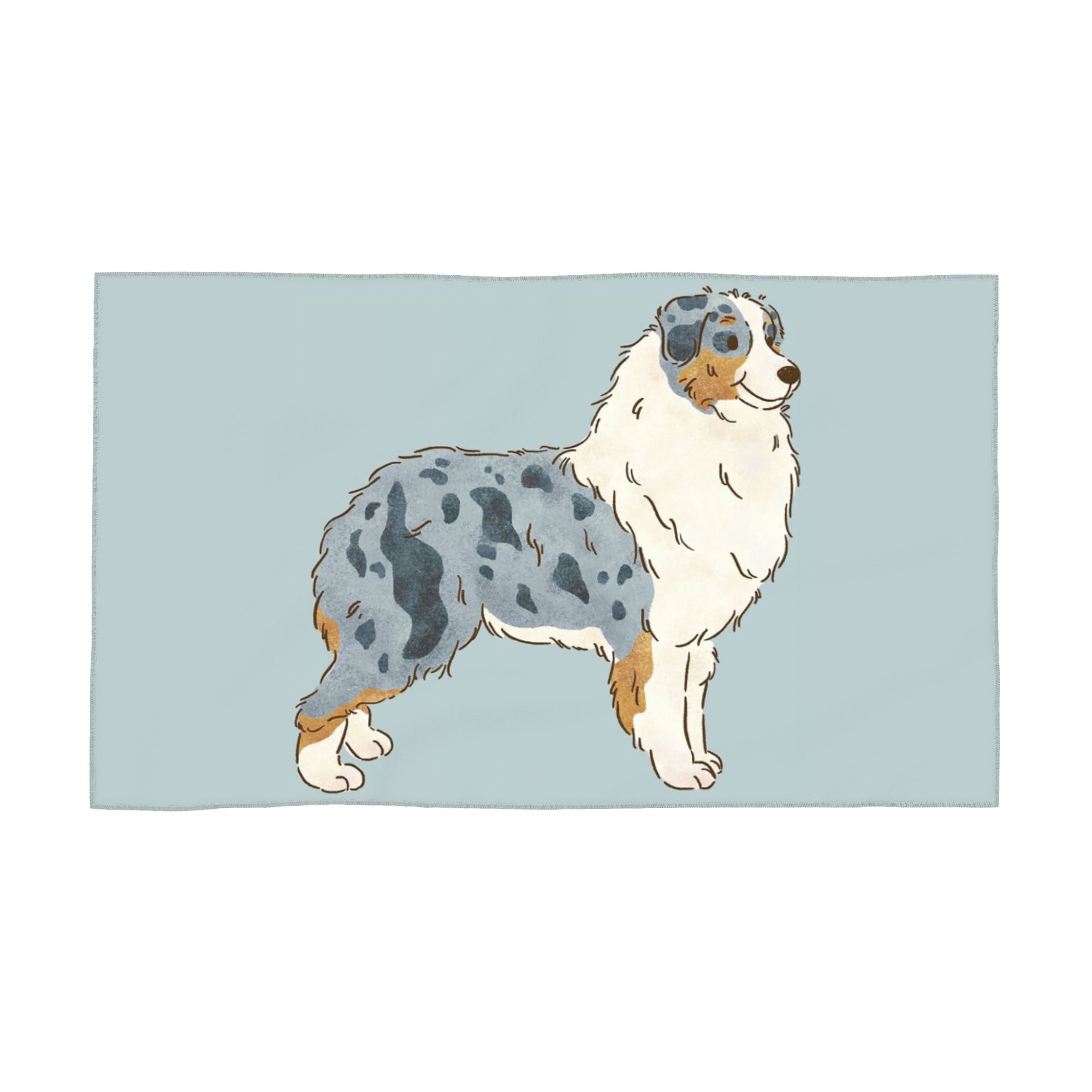 Australian Shepherd Aussie Dog Soft Face Towel Quick Dry Pool Bath Cotton Towels Breathable W30*H60(CM)