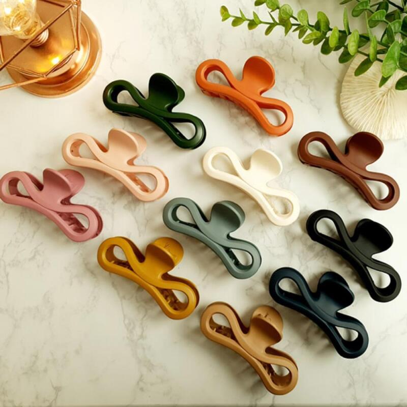 Women s Daily Matte Ribbon Hair Clip A29719_Baby Pink