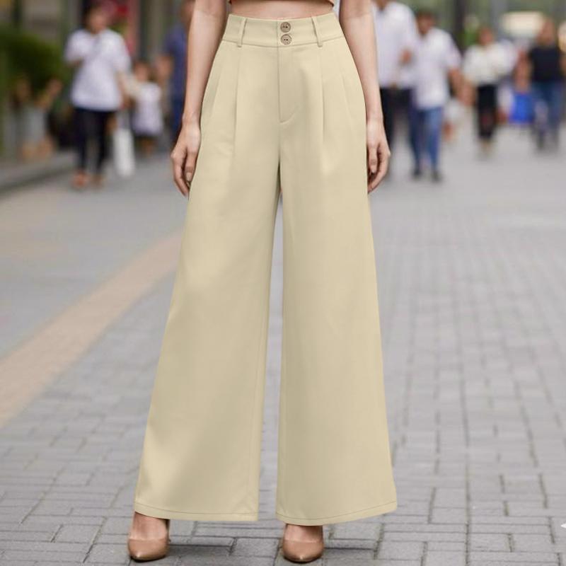 ZANZEA Women Casual Solid Color Loose Wide Leg Pants