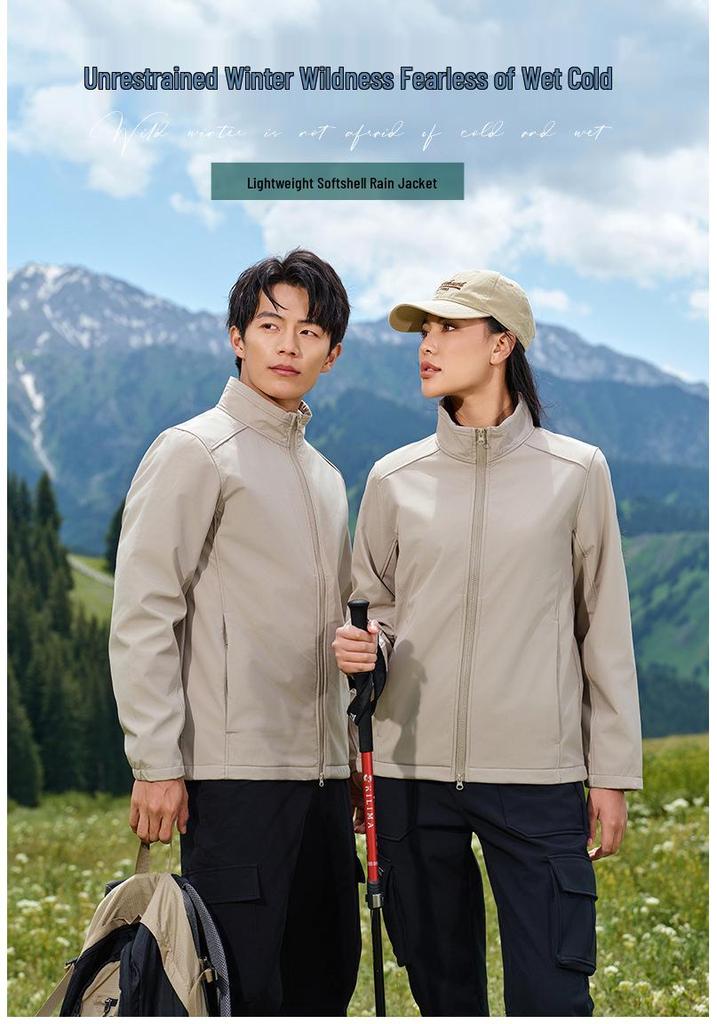 Logo-Printed Stand Collar Jacket: Outdoor Windbreaker for Spring/Autumn, Trendy Chinese Style Workwear for Mountaineering