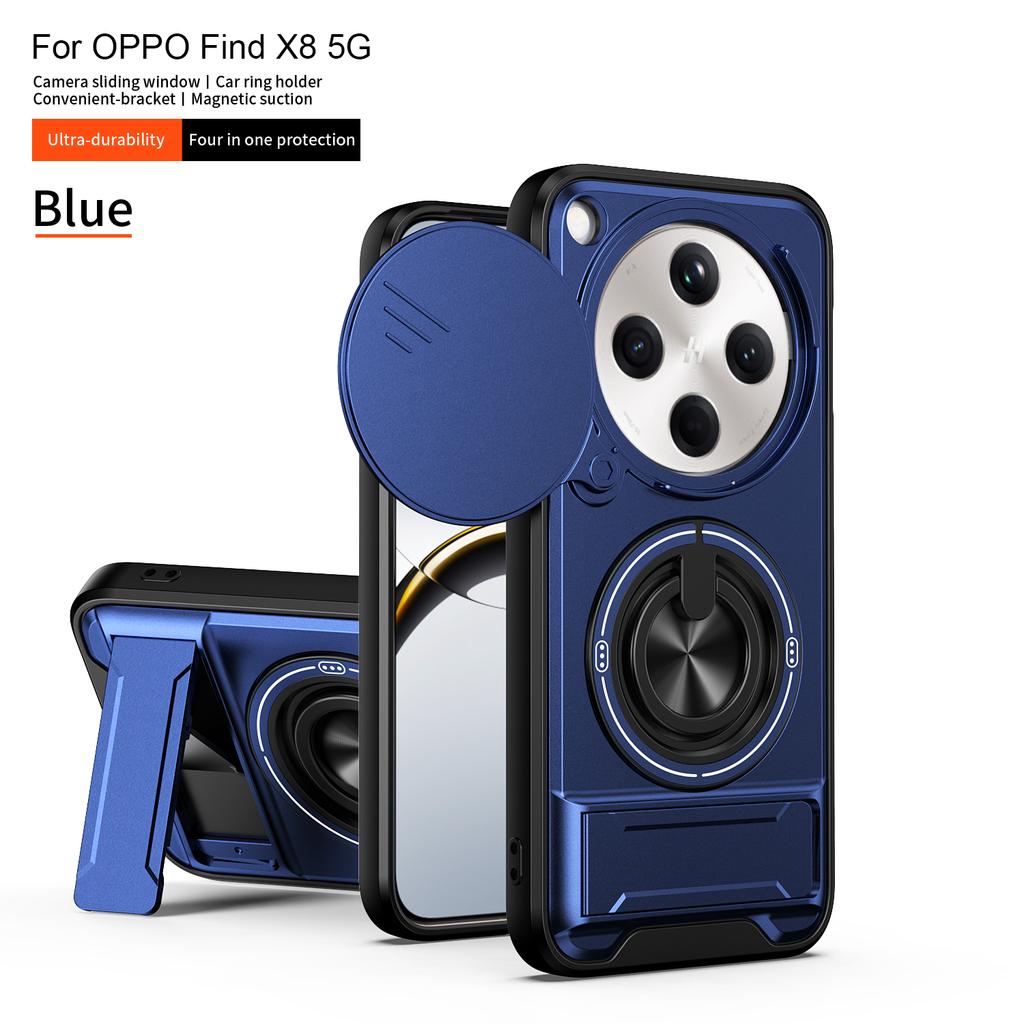 For Oppo Find X8 Case OPPO Find X8 Cover Find x8 Phone Case Magsafe Magnetic Fold Holder Military Armor Camera Protection Cover