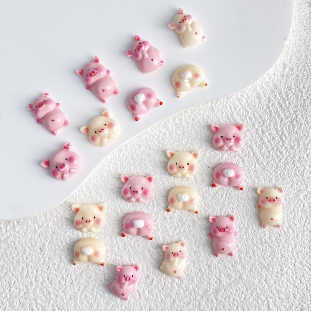 New Cute Cartoon Happy Pig Head Pig Butt Nail Art Accessories Handmade DIY Phone Case Hairpin Parts Materials