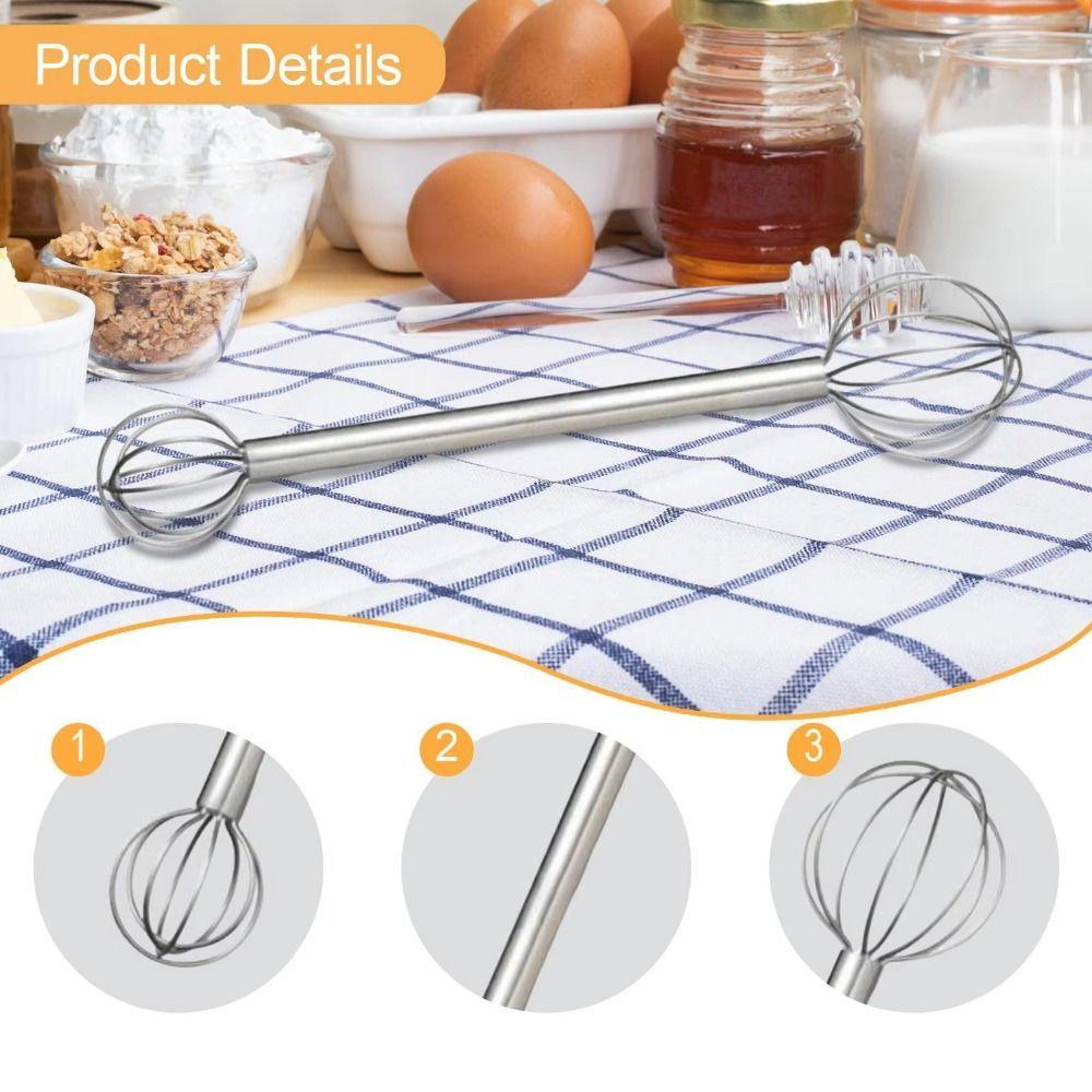 Double Head Egg Beater Multi Functional Sauce Mixing Spoon Food Grade Baking Whisk  Home Use