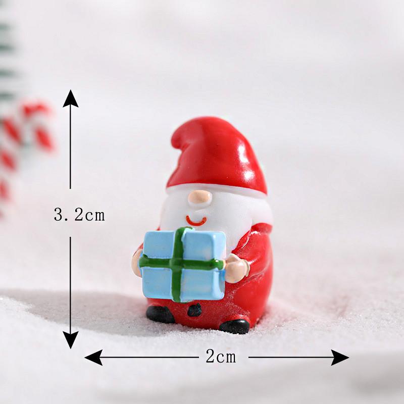 Adorable Christmas Resin Figurine Set With Santa Claus And Mini Snow Scene Accessories
