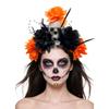 Dark Halloween Skull Headband Simulation Flowers Day of The Dead Headband  Festive Decorations
