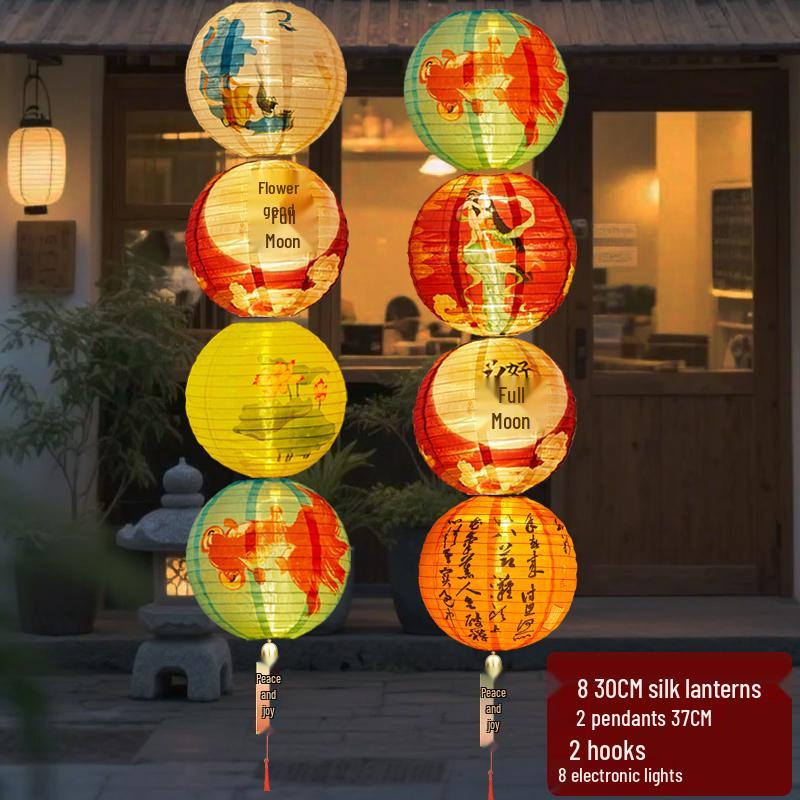 Waterproof Silk Lantern for Outdoor Mid-Autumn Festival Decor