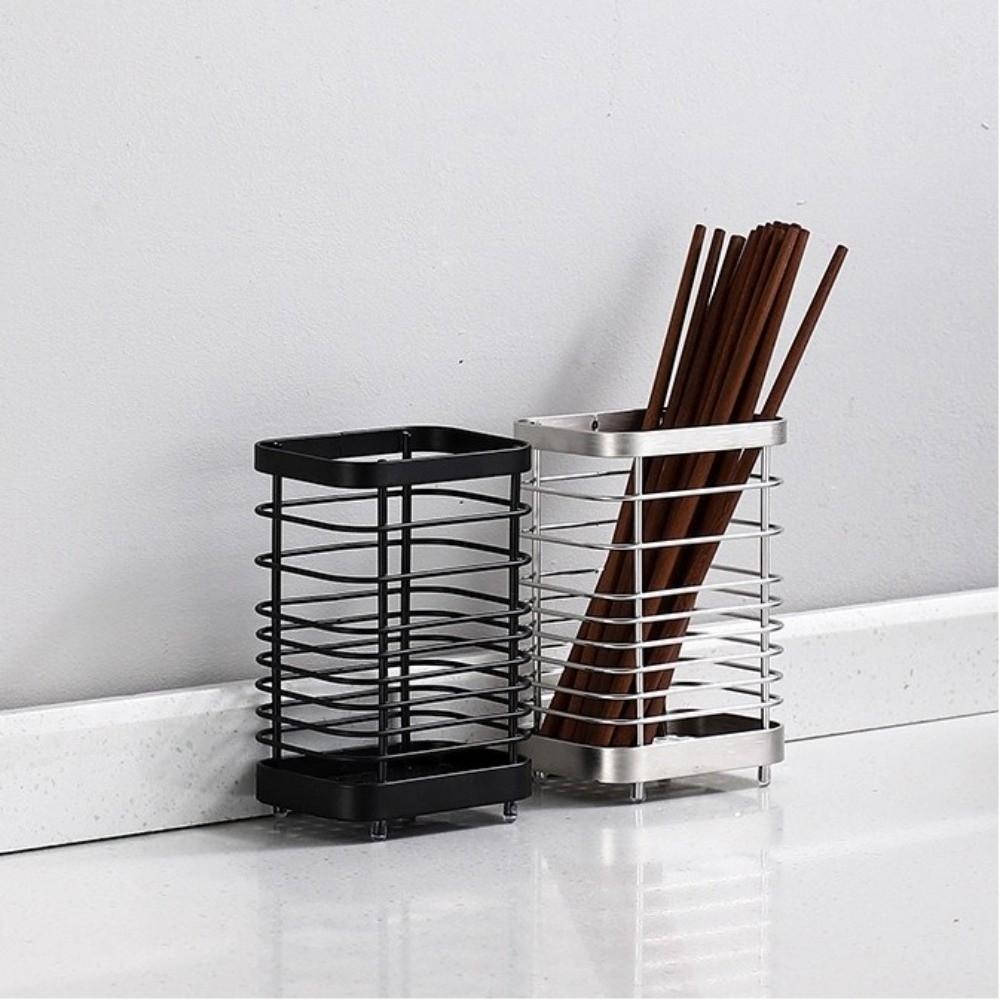 Rectangular Utensil Drying Rack Stainless Steel Chopstick Storage Organizer  Kitchen
