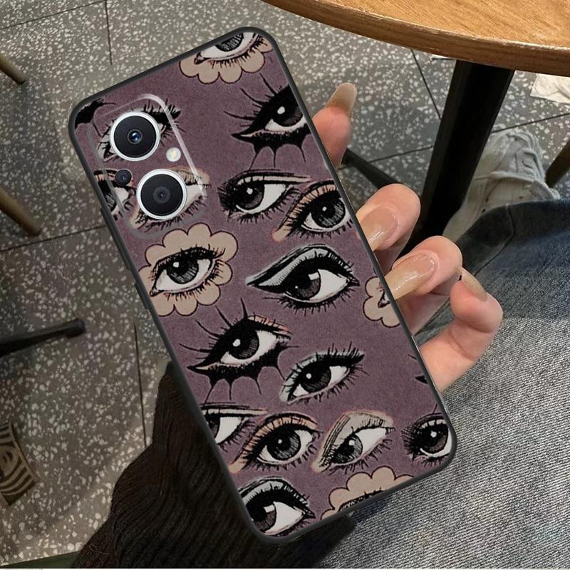 Scary Face Eyes For OPPO Reno 14F 13F 12F 11F 10 11 12 13 14 Pro 7 8 Lite 8T OPPO Find X5 X6 X8 X9 Pro Case