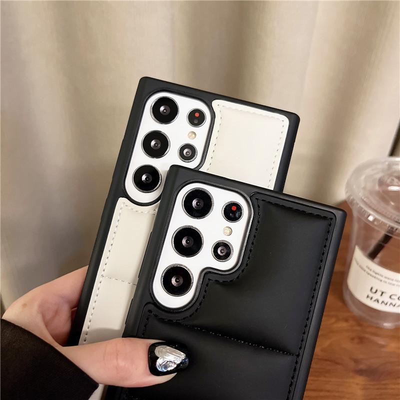 Soft Border Shockproof Full Anti-Drop Magnetic Coverage Simple Down Jacket Samsung S22 S23 S24Ultra Suitable Phone Cases