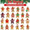 12 PVC Gingerbread Man Ornaments for Christmas Tree, Kitchen Decoration, and DIY Accessories.