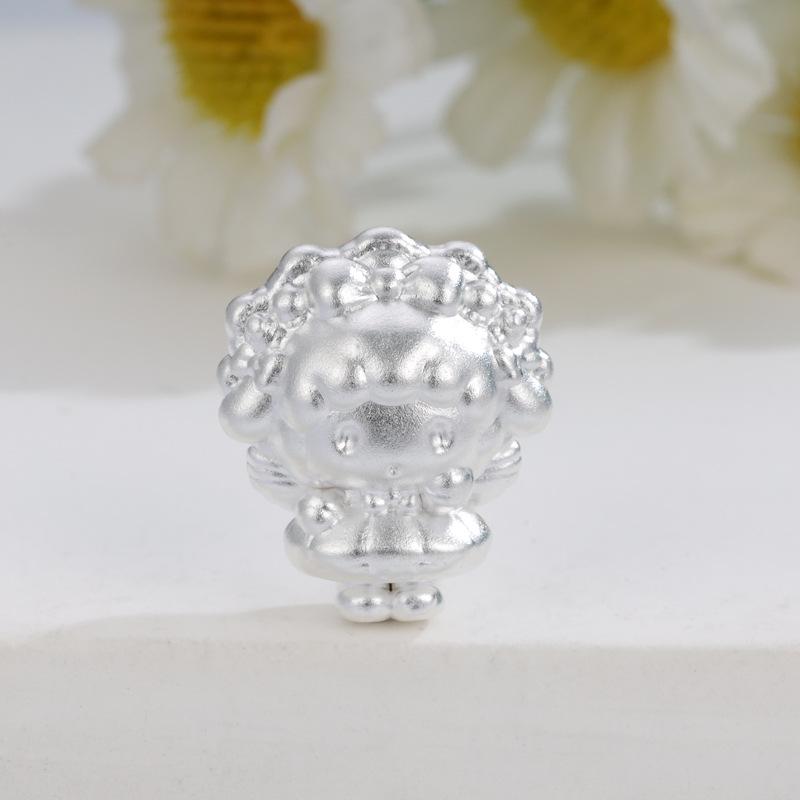 Sterling Silver 999 Little Lamb Angel Beaded Jewelry Accessories