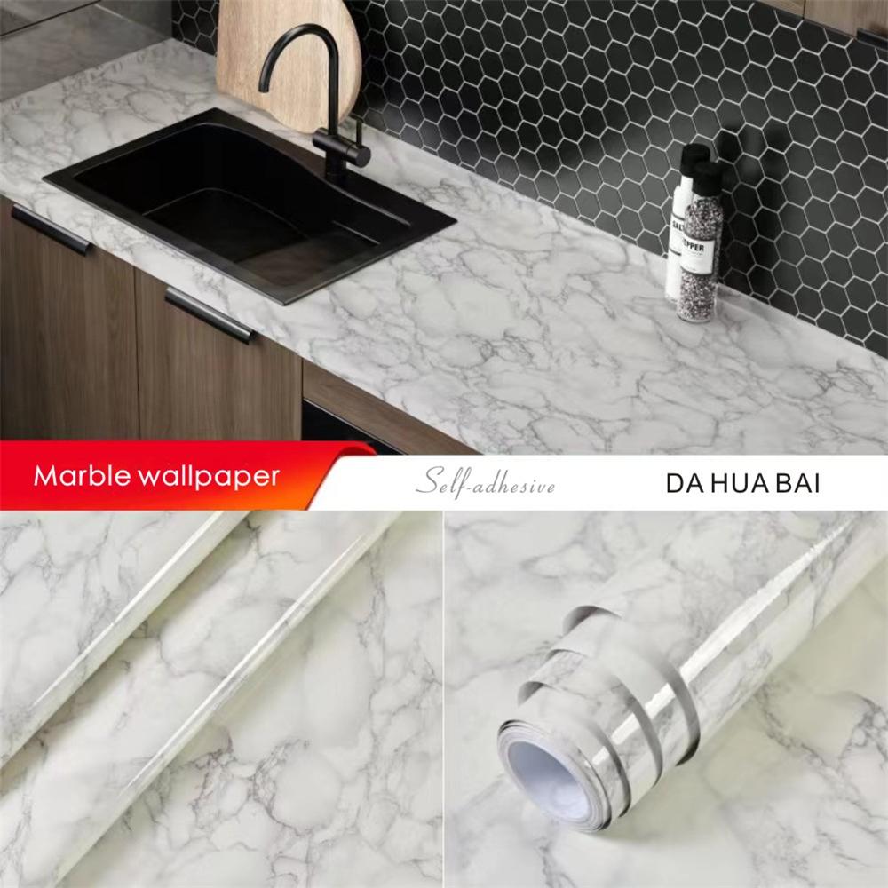 Marmor Vinyl Wandverkleidung Für Wände In Rollen Wasserabweisende Wandaufkleber Badezimmer Tisch Küche Klebeaufkleber Für Möbel Dekor