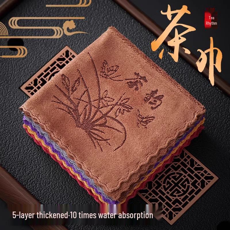 Kung Fu Absorbent High-end Tea Towel – Thick, Zen-Inspired Cloth for Tea Table Mat and Tray Accessories