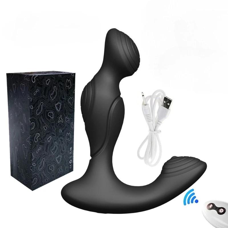 Powerful Male Prostate Massager Wireless Control Anal Plug Ring Delay Ejaculation Butt Plug Vibrator Sex Toy for Men Masturbator