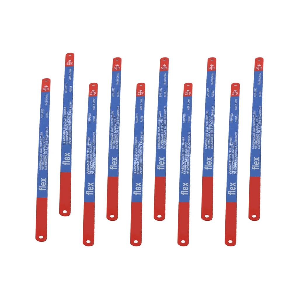 10 hojas de sierra para metales de 300 mm, hojas de sierra de mano de 14T/18T/24T, bimetálicas, para cortar carne, madera, acero, modelo manual de bricolaje para carpintería
