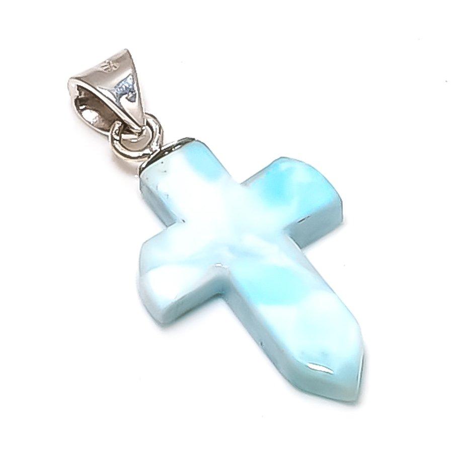 

Натуральный ларимар ручной работы, ювелирная подвеска из серебра 925 пробы, 1,38 K1I03