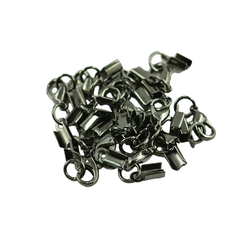 24 Pieces Multicolor Lobster Claw Clasp Leather Crimp Cord Clip Ends Crafts