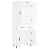 Vidaxl Display Cabinet, White, 69.5X34X180 Cm, Wood-Based Material