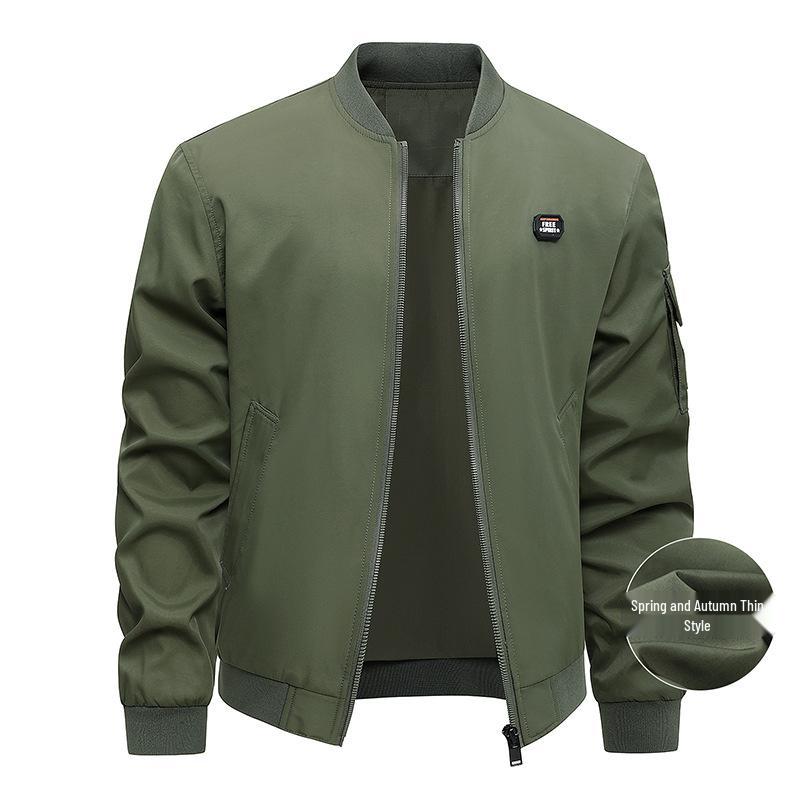 2025 Men's Spring/Autumn Baseball Jacket - Thick, Warm, Plus Size Outerwear