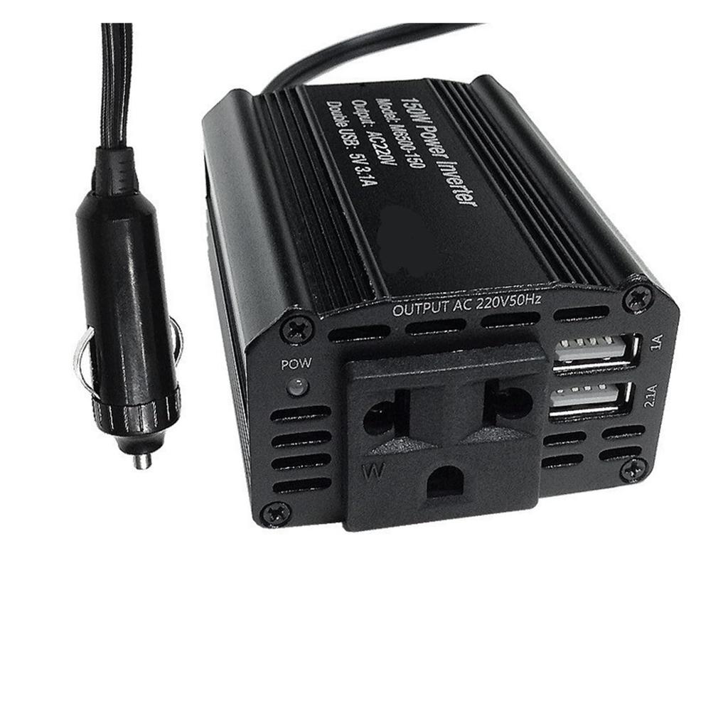 Inversor Onda Senoidal, Mini Conversor de Potência DC para AC Booster 150W Inversor de Carro,