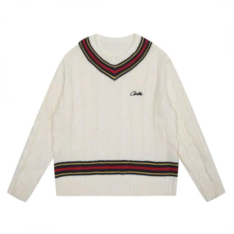 Mens Streetwear Knit Cardigan With Embroidered