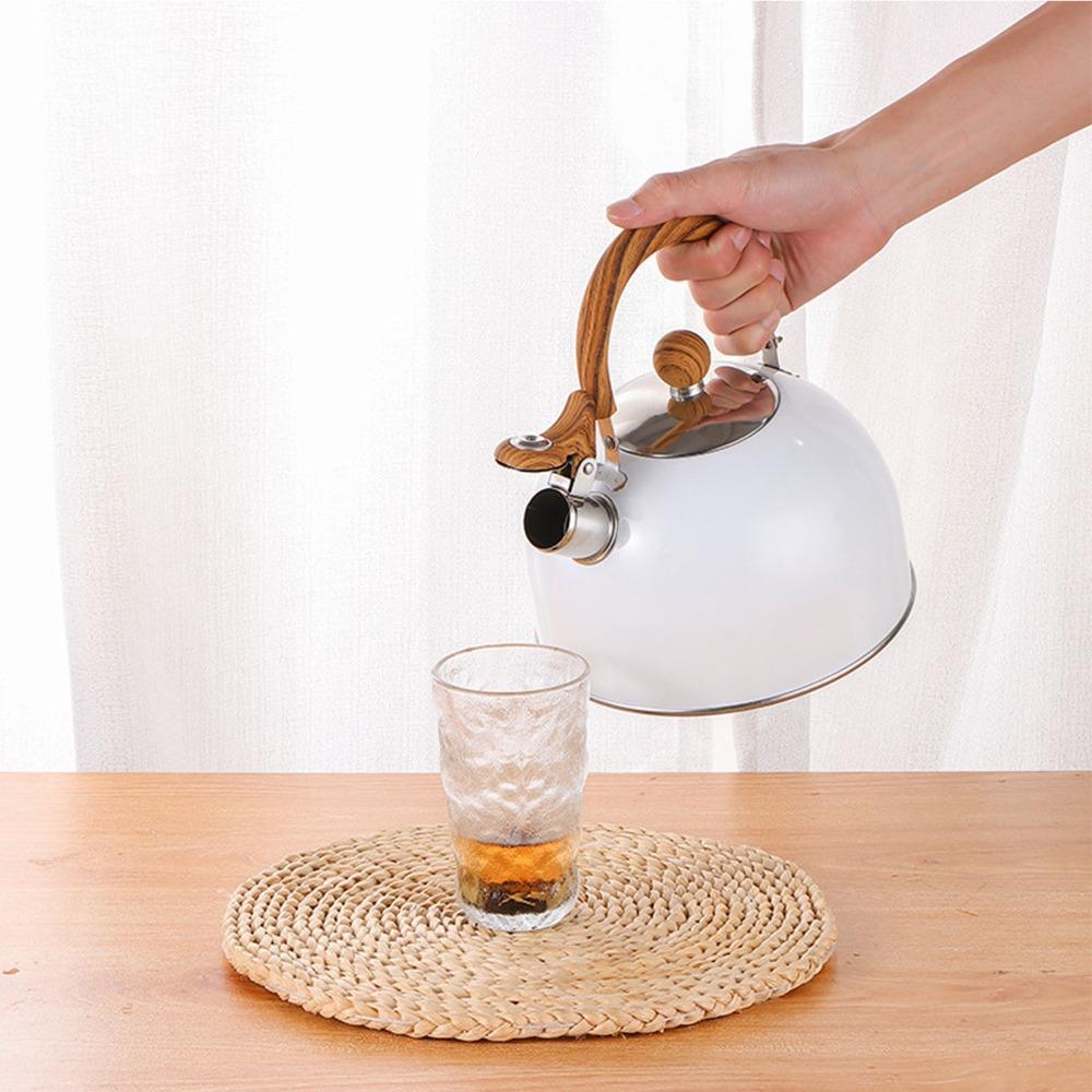 304 Stainless Steel Whistling Tea Kettle 2.5L Capacity Fast Heating Kettle  Home Use