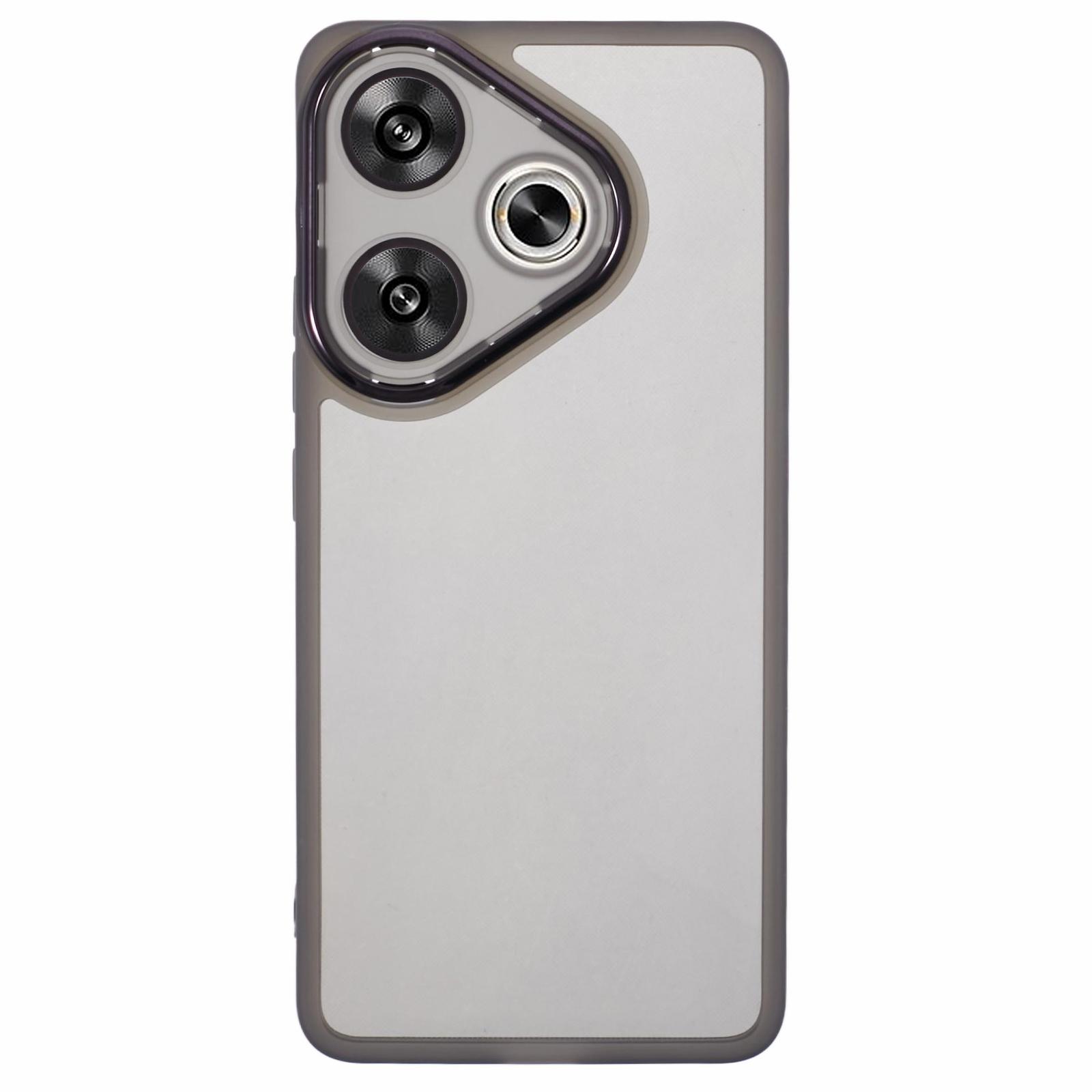 

DKSM Series For Xiaomi Poco F6 5G/Redmi Turbo 3 5G Case Electroplated Camera Frame TPU Phone Cover Transparent Black