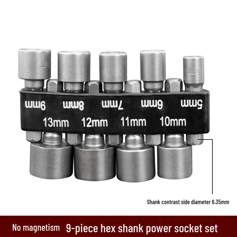 9-teiliges Sechskant-Bit-Set: Elektrischer Schlagschrauber & Autoreparaturwerkzeuge