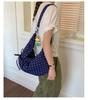 Women's Polka Dot Pleated Crescent Bag