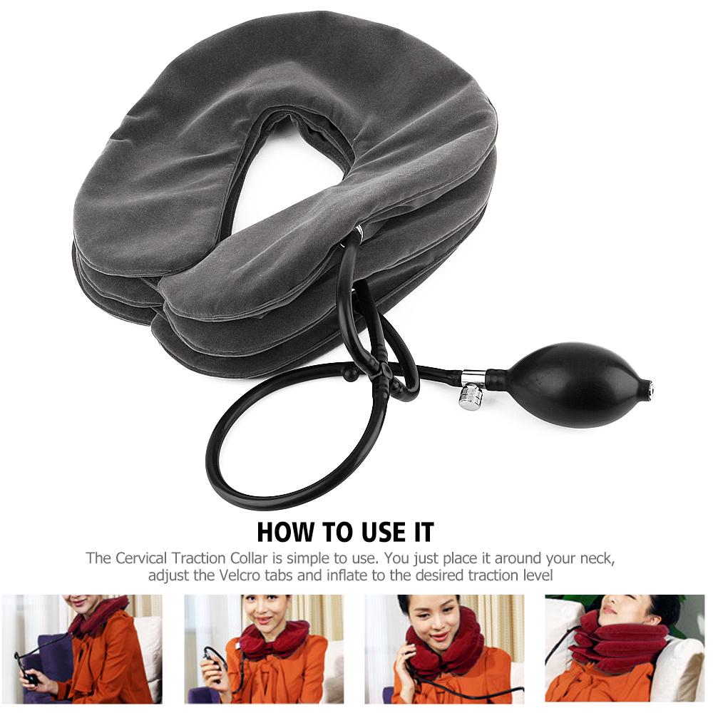 Durable And Safe Inflatable Neck Tractor Relaxation Pillow Travel Soft Cervical Vertebra Traction Neck Relief Posture Correction Stretching Brace