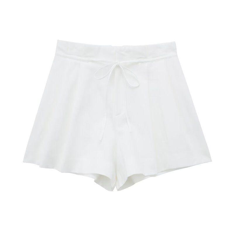 Fashion Style Summer New Fashion Trendy Women's Mid Waist Easiest for Match Linen Blend Casual Shorts 4661413 800