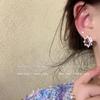 Sweet Court Style French Amethyst Lace Stud Earrings Women's Light Luxury High-end Earrings Temperament Retro Ear Jewelry