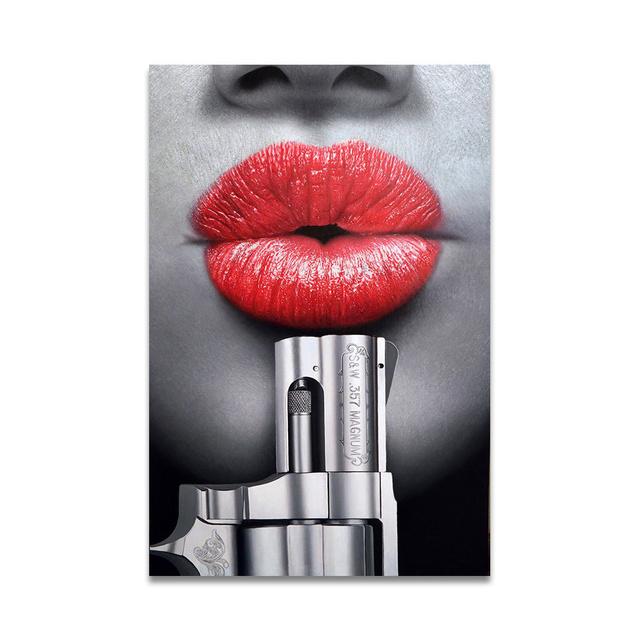 Wall Art Canvas Poster Print Lip Painting For Living Room Pub Picture Wall Art Large Modern Pictures Home Decor Movie Poster