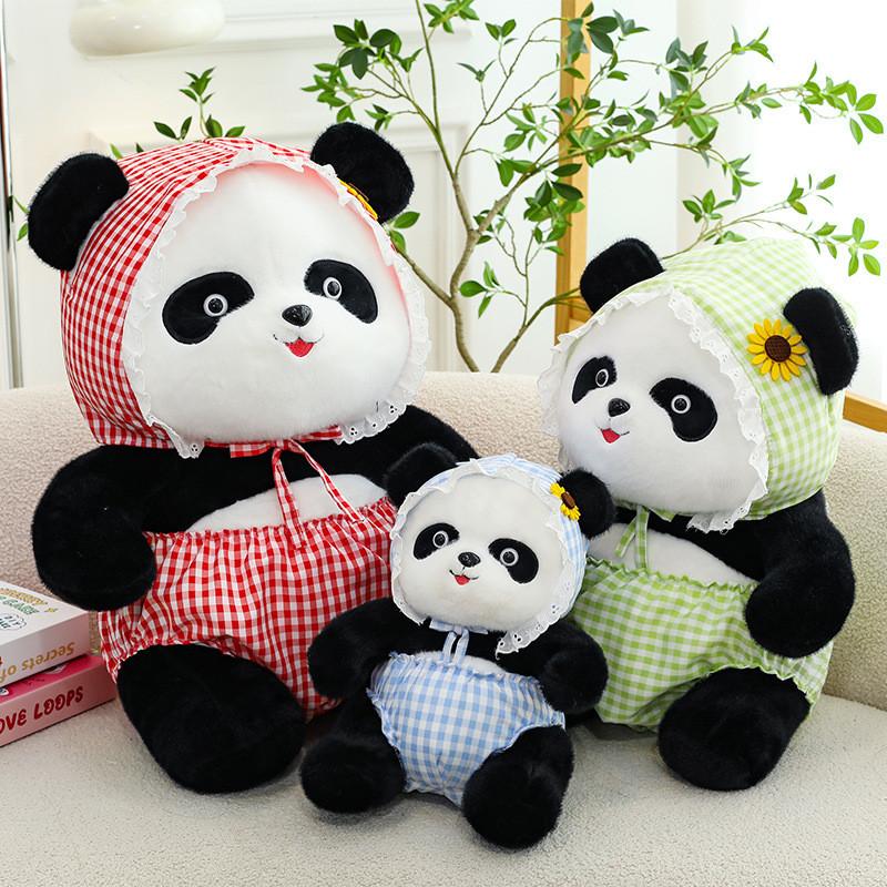 Cap Flowers Panda Plush Toy Cartoon Stuffed Animal Doll Decoration Kids Gift