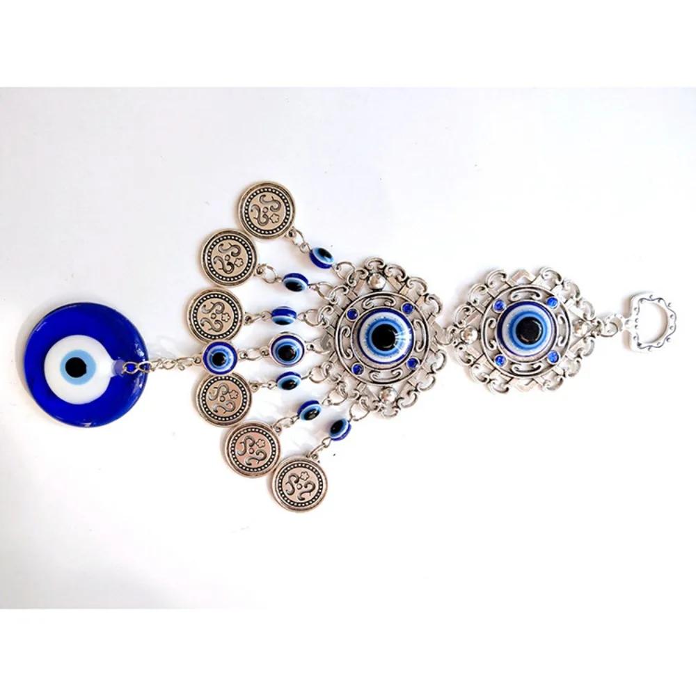 Evil Eye Wall Hanging Blue Glass Eye Charm Alloy Pendant Protection Decor For Home Office Hanging Ornament Gift Room Decor Quality