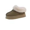 Platform Snow Boots Women's Winter New Round Toe Deep Mouth Suede Plush Platform Non-Slip Flat Slippers