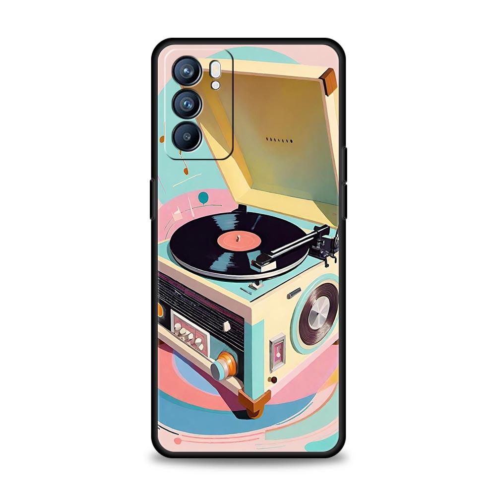 Retro Recording Device Phone Case For Oppo Reno 13 12 11 10 7 F Find X5 X6 A98 A80 A79 A78 A57 A54 A31 A17 Pro 5G Soft TPU Cover