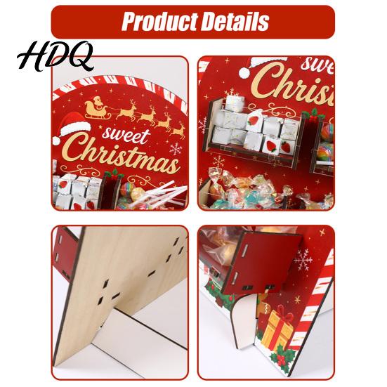 Christmas Candy Display Stand Tree Wooden Stand Acrylic Drawer Organizer for Holiday Window Party Dessert Table Treat Holder
