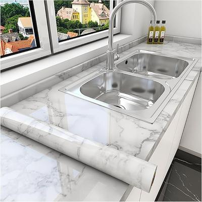 55cm Width Marble Self Adhesive Wallpaper Vinyl Wall Stickers Waterproof Contact Paper For Kitchen Decorative Film Home Decor