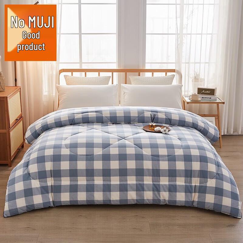Muji Simple Grid Class A Antibacterial Cotton Quilt