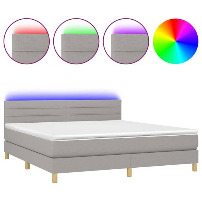 Maison Exclusive - Sommier à lattes de lit matelas et LED Gris clair 160x200 cm