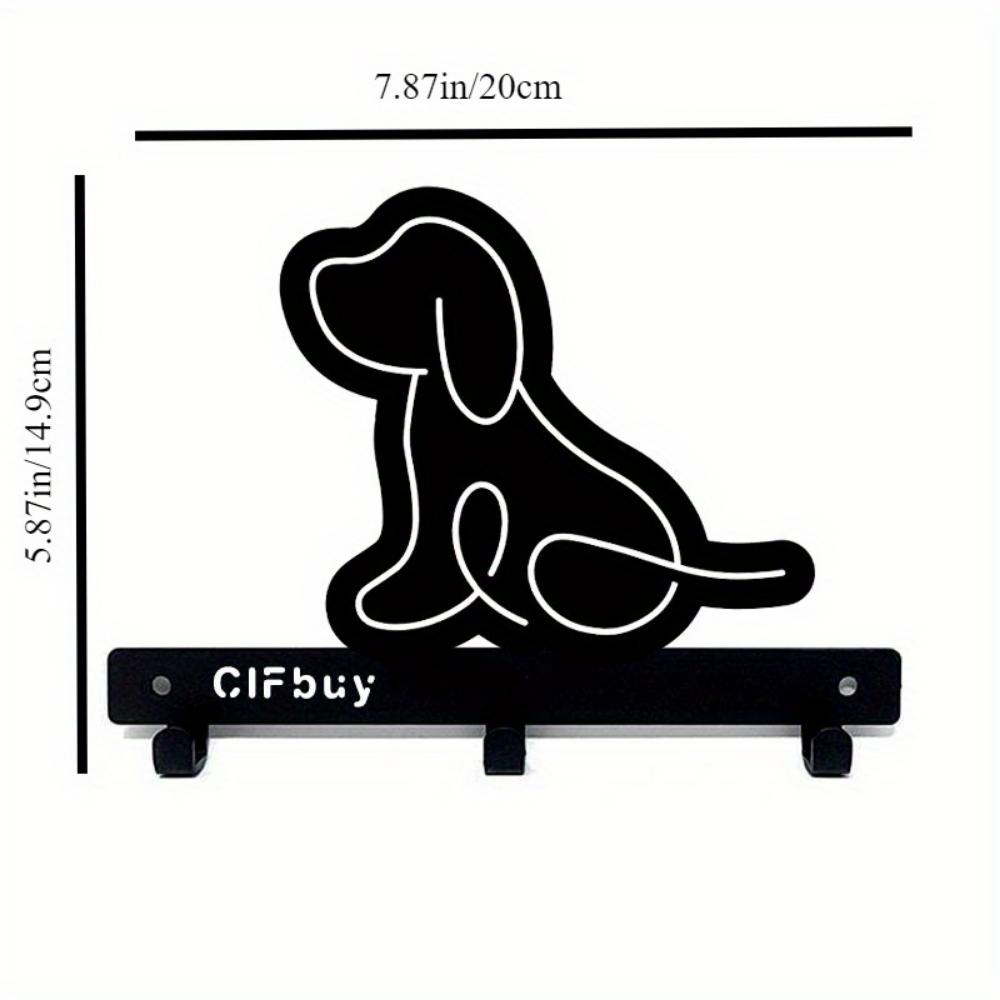 

1 шт. Очаровательный настенный держатель для ключей – держатель для ключей в виде щенка с настенным крючком, очаровательный настенный держатель для ключей в виде щенка чёрный