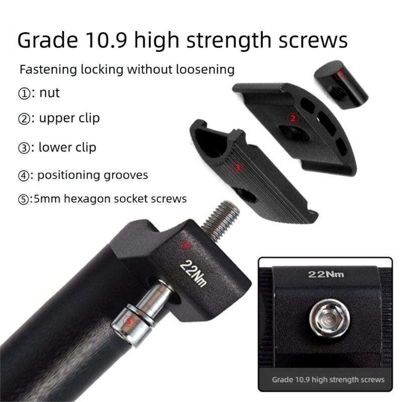 Hochfeste Sattelstütze mit Einzelklemme 30,9/31,6 mm Mehrfaches Anti-Rutsch-Design Sichere Arretierung