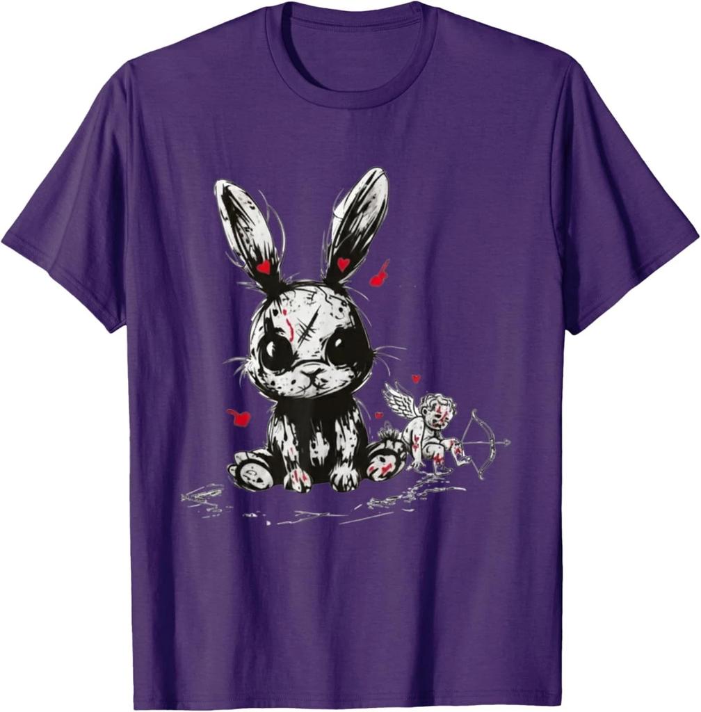Creepy Kawaii Bunny Anti Valentine’s Day Goth Cupid Grunge T-Shirt