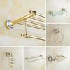 Stainless Steel Bathroom Towel Rack and Shelf Set with Hanger and Rod