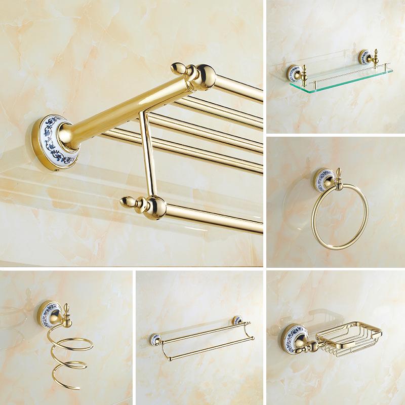 Stainless Steel Bathroom Towel Rack and Shelf Set with Hanger and Rod