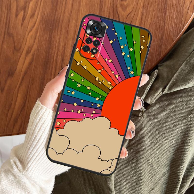 

Rainbow 70s Groovy landscape Case For Xiaomi Redmi Note 13 14 Pro 12 11 10 15 Pro Plus Redmi 15 C 13 10C 12C 13C 14C Cover Redmi 10C